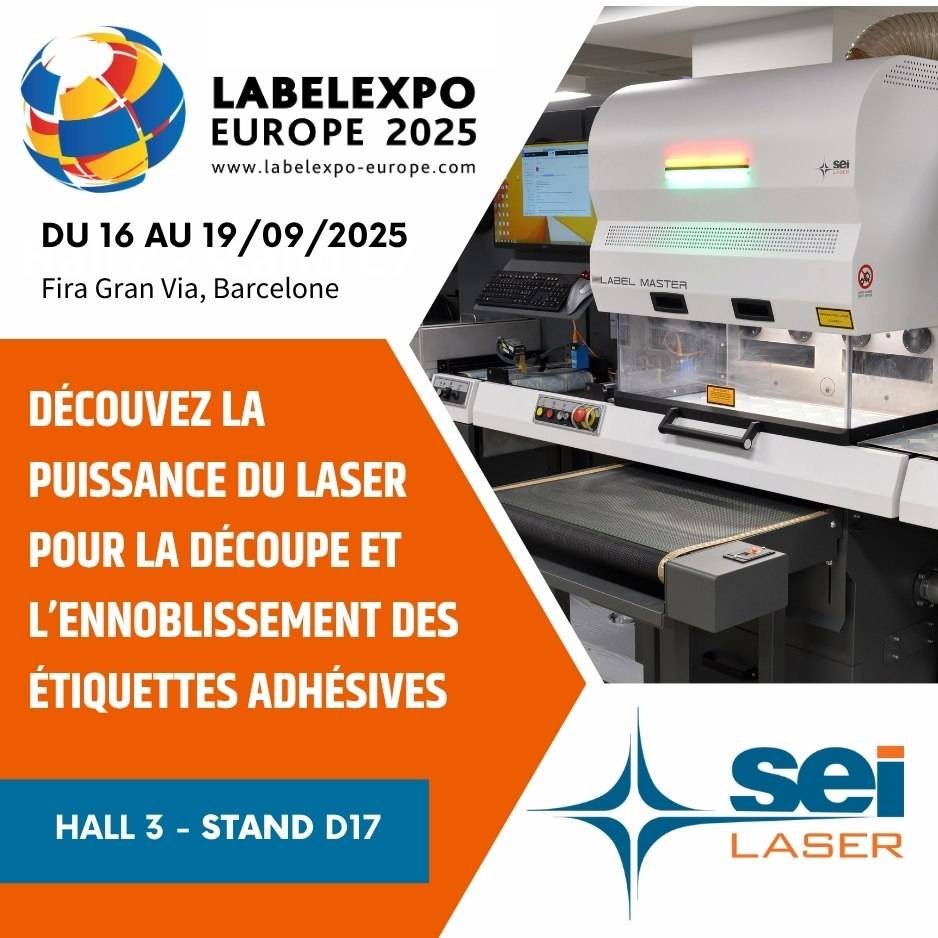 Machine laser pour fabrication et finition d'étiquettes adhésives Toulouse Occitanie