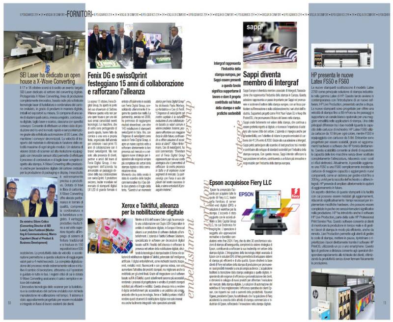 Le système de découpe de carton ondulé X-Wave Converting est à l'honneur dans la récente édition n°224 du magazine Il Poligrafico.